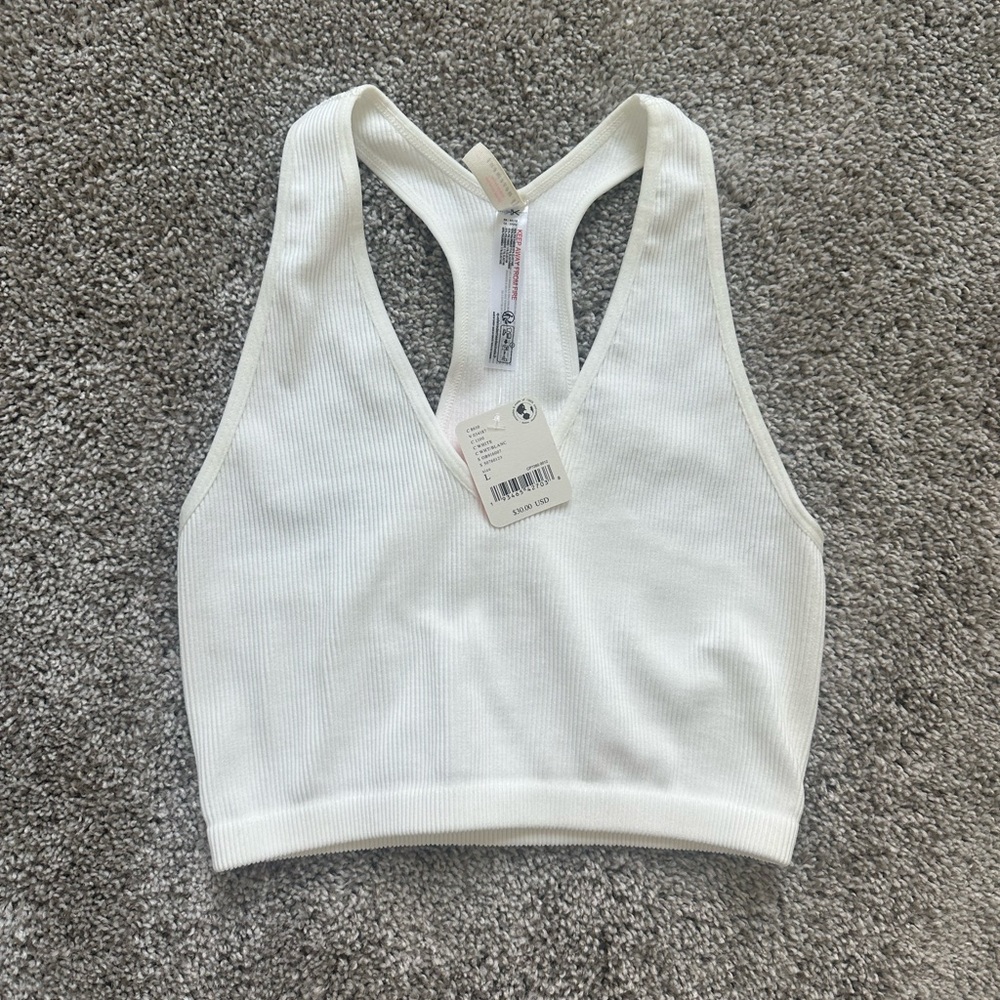 FP Movement White Ribbed Sports Top